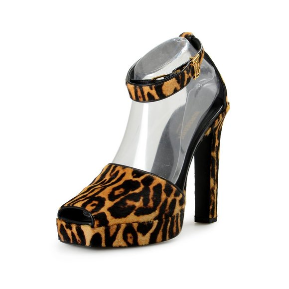 Burberry Women's "BlackHall" Pony Hair Leather High Heels Pump Shoes US 10 IT 40